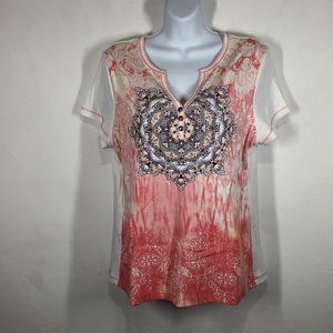 Christopher & Banks fun sparkle tee size petite LG